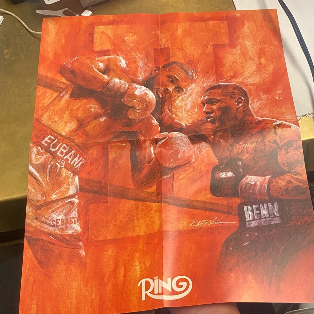 Ring Boxing Art Poster - Fiery Red and Bold Orange
